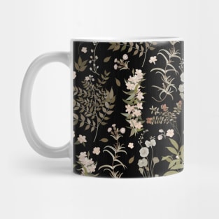 Vintage Wildflowers on Dark Background Mug